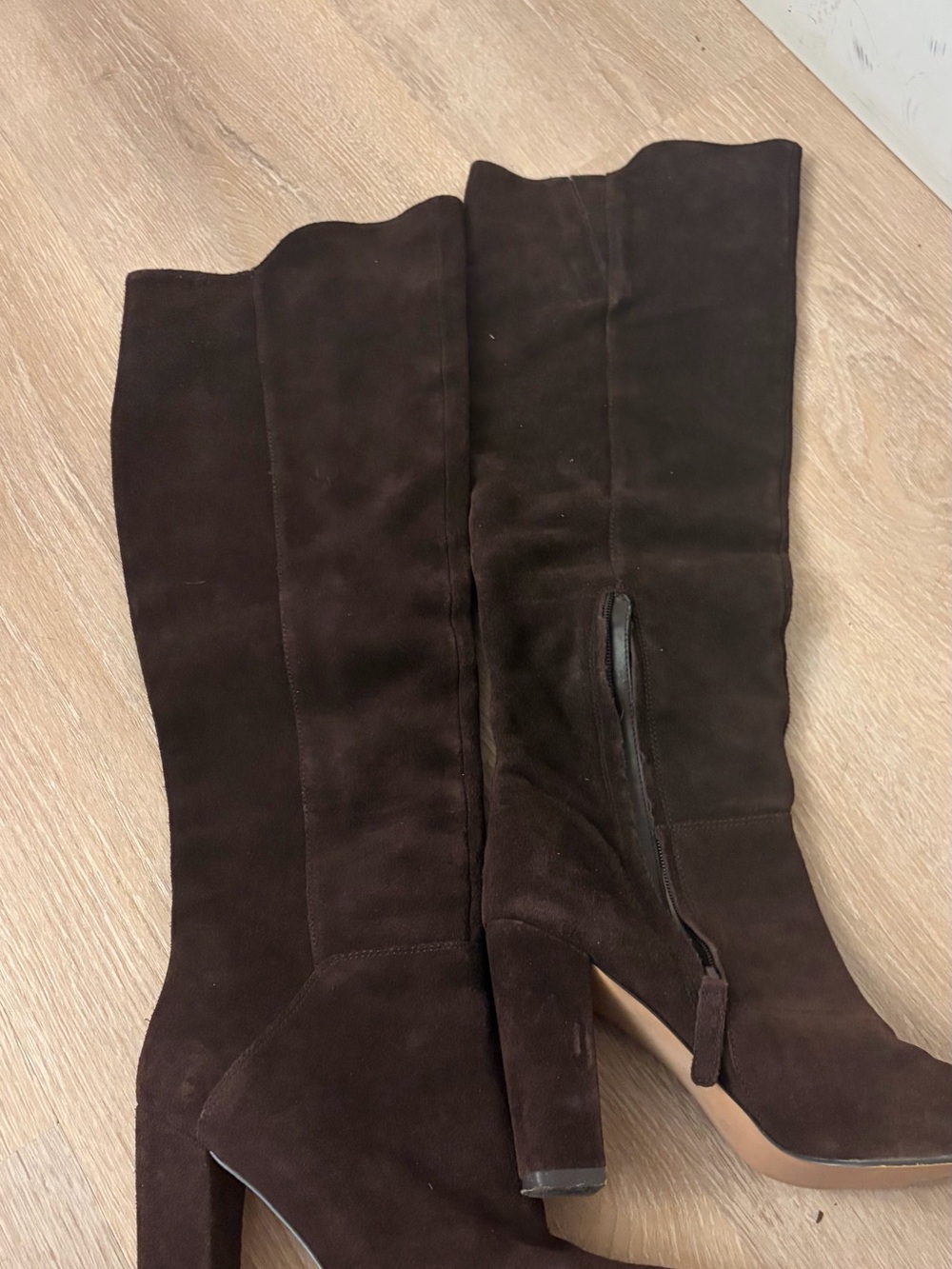 Saks Fifth Avenue Dark Brown Over-the-Knee Suede Boots